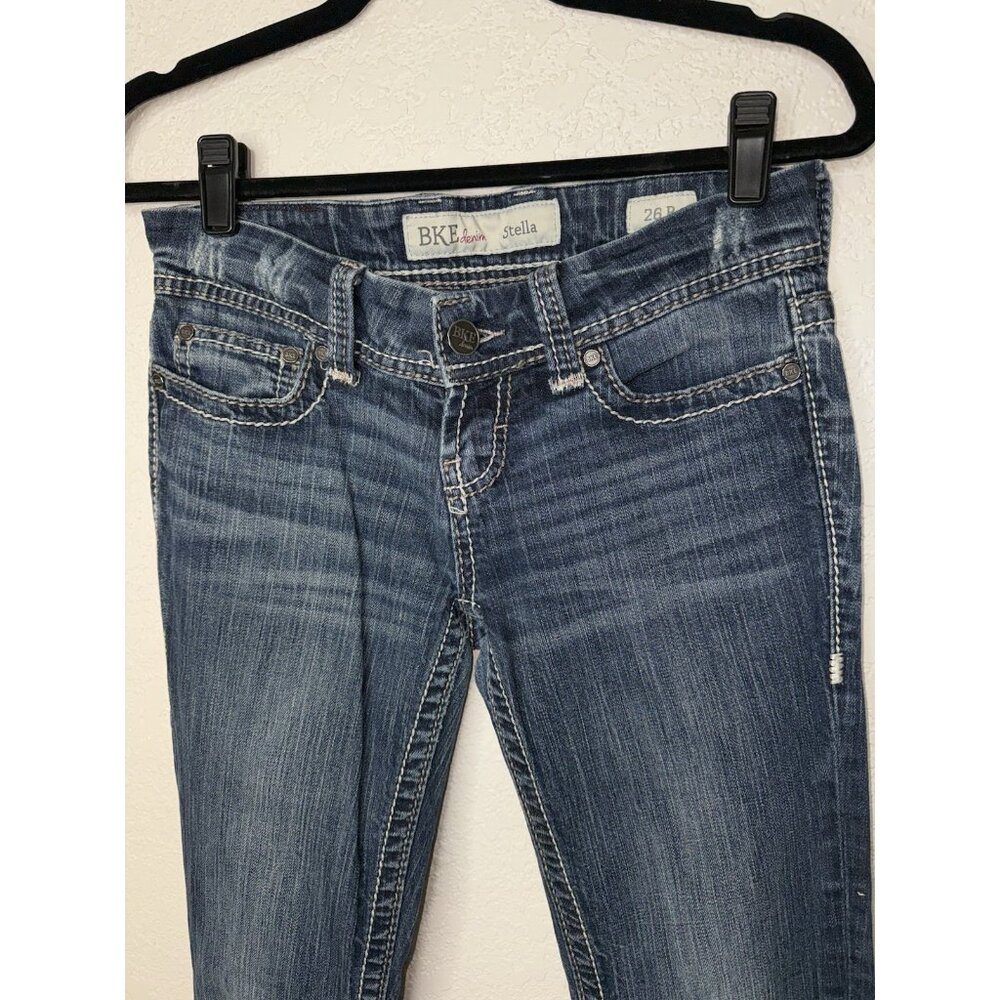 BKE Women’s Stella  Denim Boot Cut Jeans Size 26R  (26 x 31 1/2) Low Rise Y1 - Picture 3 of 7
